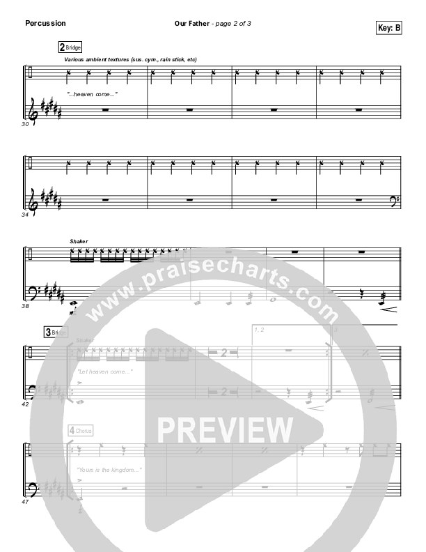 Our Father Percussion (Bethel Music)