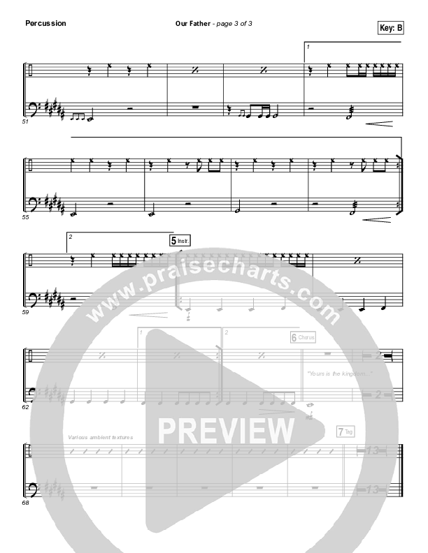Our Father Percussion (Bethel Music)