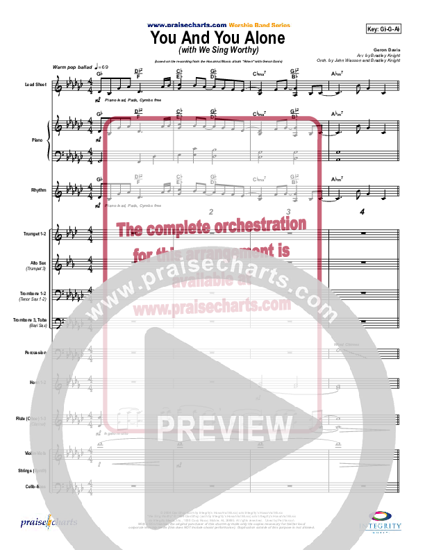 You And You Alone (with We Sing Worthy) Conductor's Score (Geron Davis)