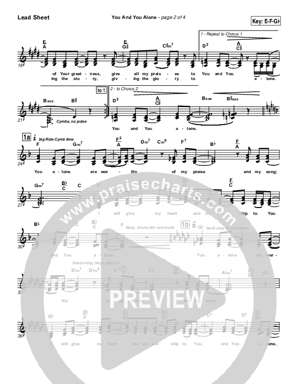 You And You Alone (with We Sing Worthy) Lead Sheet (Geron Davis)