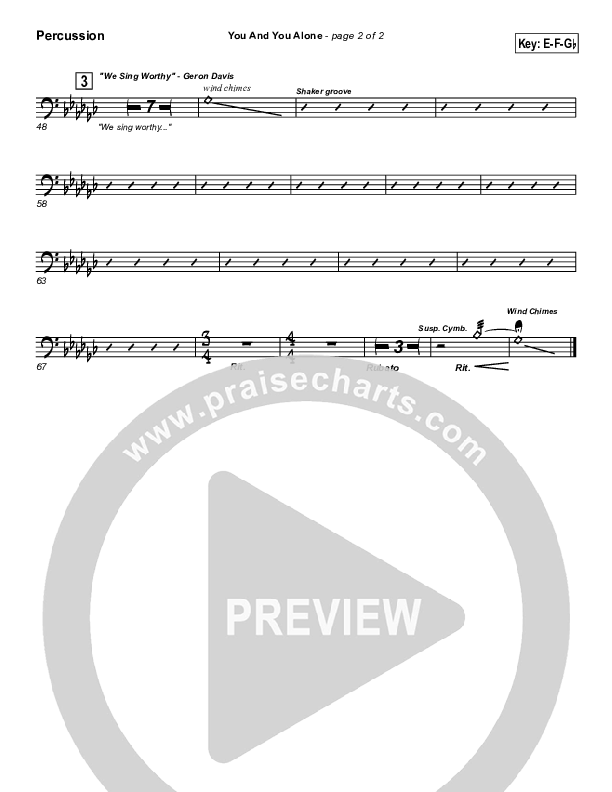 You And You Alone (with We Sing Worthy) Percussion (Geron Davis)