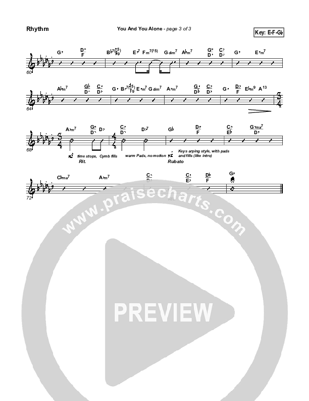 You And You Alone (with We Sing Worthy) Rhythm Chart (Geron Davis)