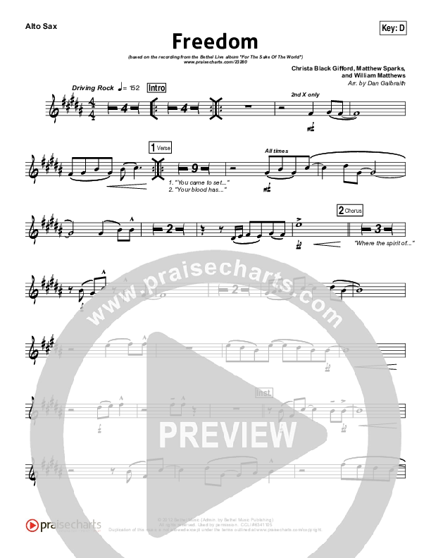 Freedom Alto Sax (Bethel Music)