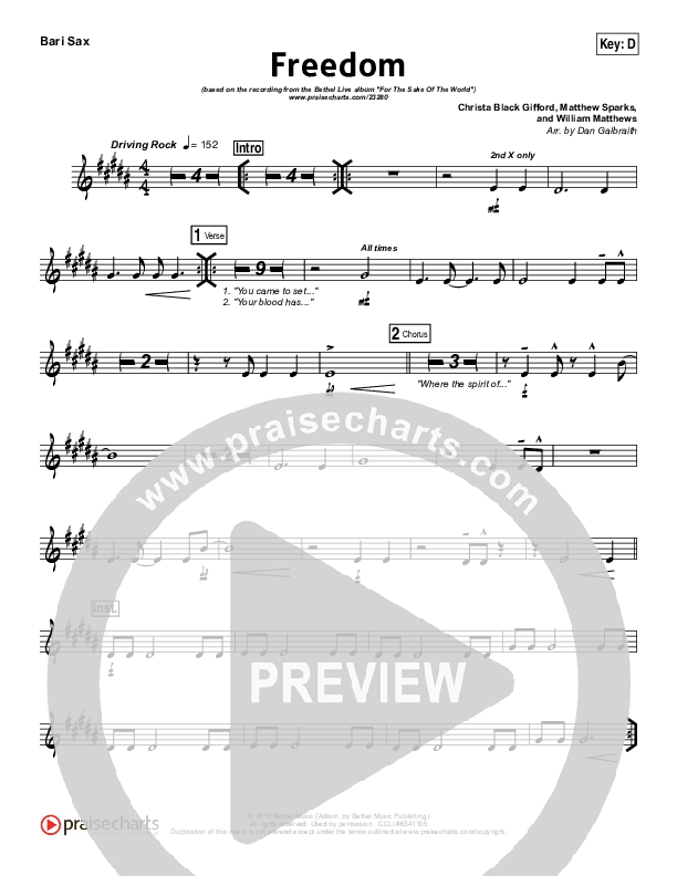 Freedom Bari Sax (Bethel Music)
