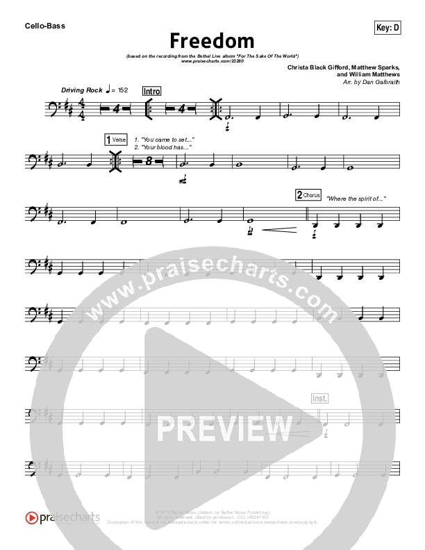 Freedom Cello/Bass (Bethel Music)