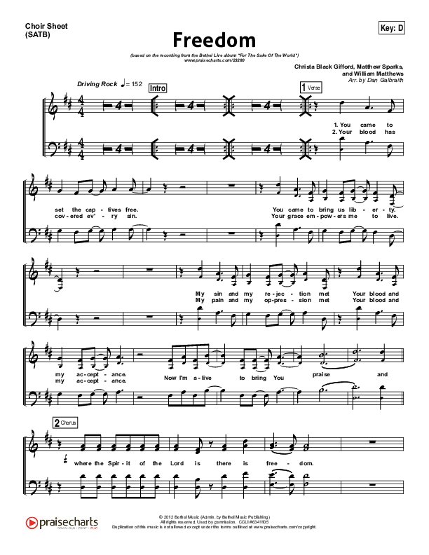 Freedom Choir Vocals (SATB) (Bethel Music)