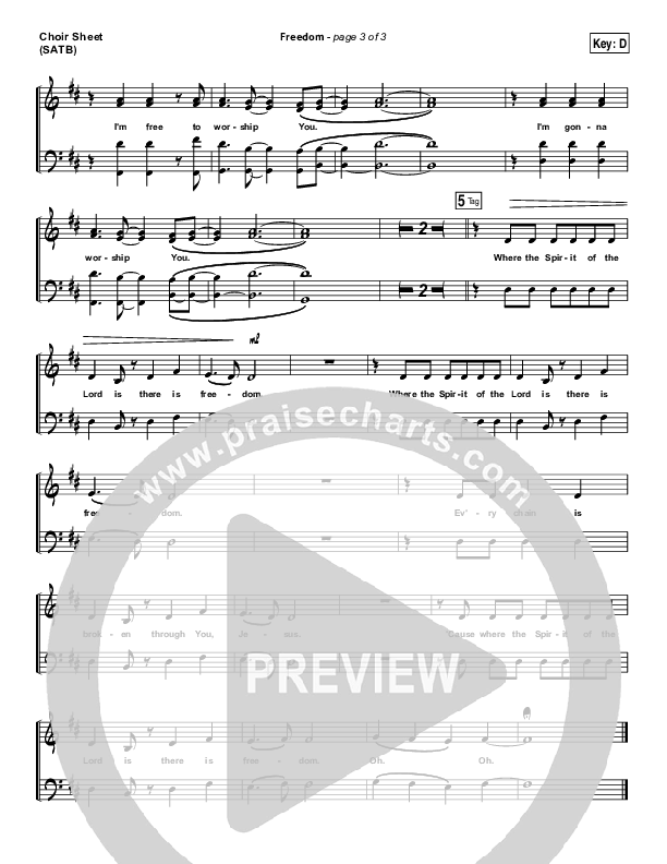 Freedom Choir Sheet (SATB) (Bethel Music)