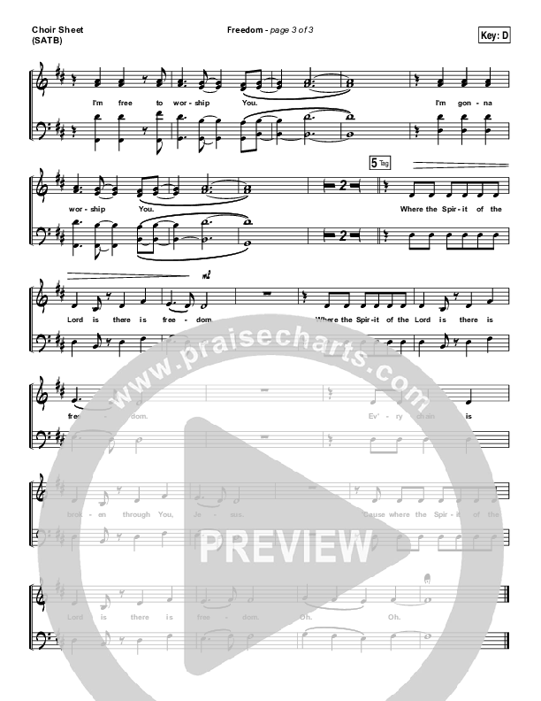 Freedom Choir Vocals (SATB) (Bethel Music)