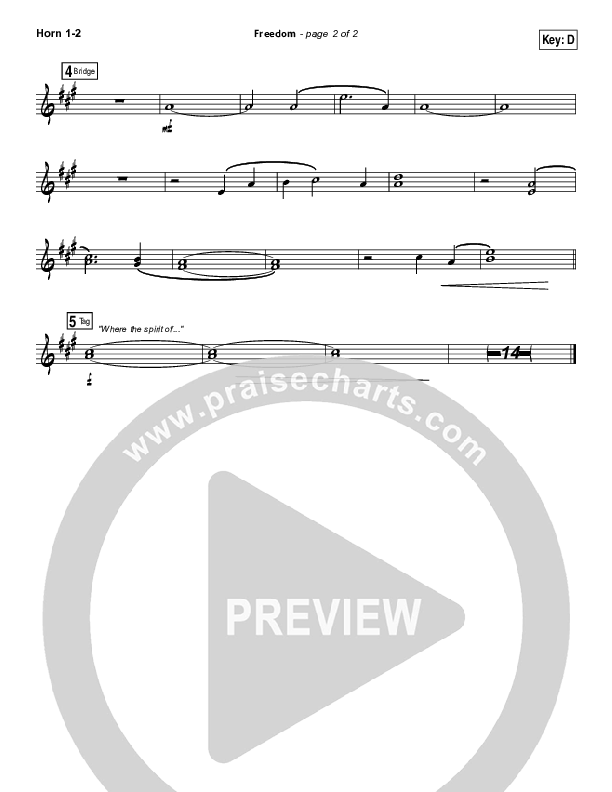 Freedom French Horn 1/2 (Bethel Music)