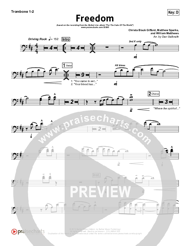 Freedom Trombone 1/2 (Bethel Music)