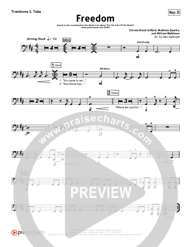 Freedom Trombone 3/Tuba (Bethel Music)