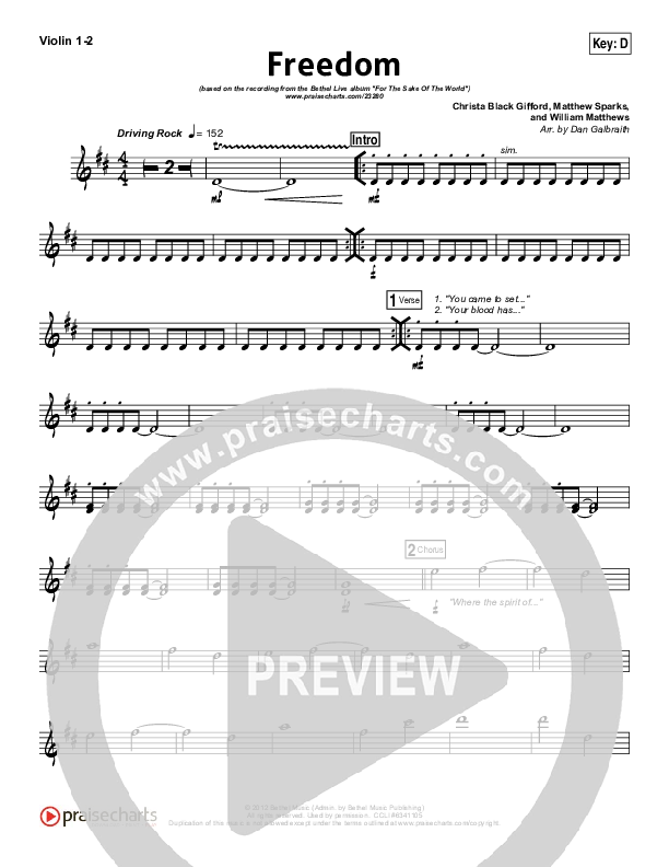 Freedom Violin 1/2 (Bethel Music)
