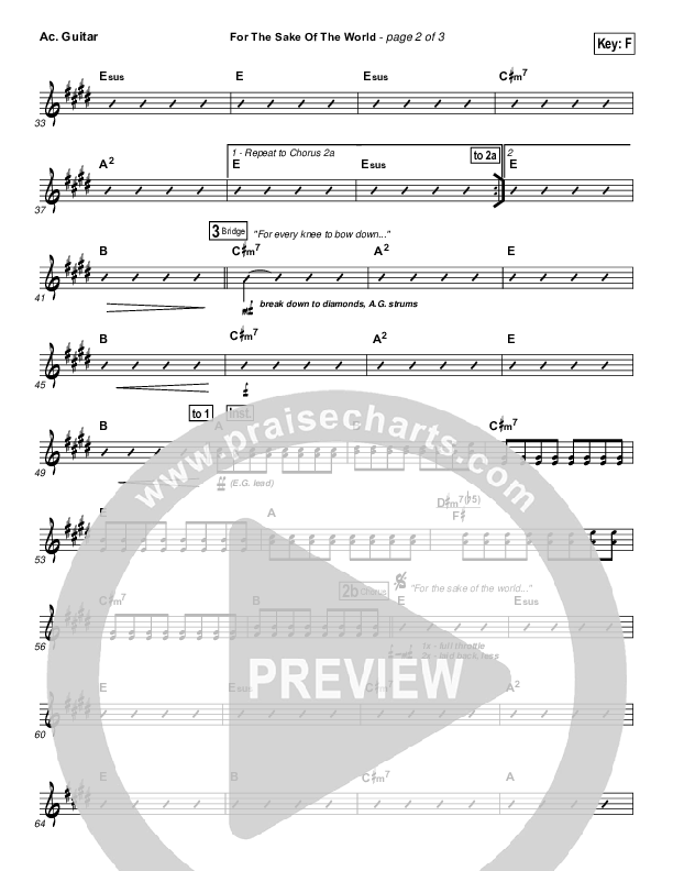 For The Sake Of The World Acoustic Guitar (Bethel Music)