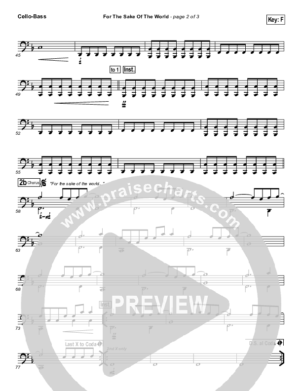 For The Sake Of The World Cello/Bass (Bethel Music)