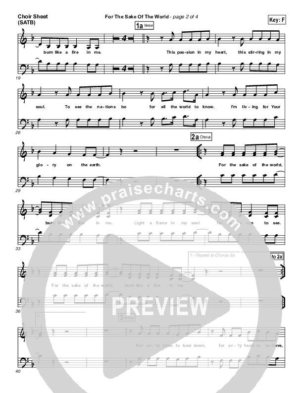 For The Sake Of The World Choir Vocals (SATB) (Bethel Music)