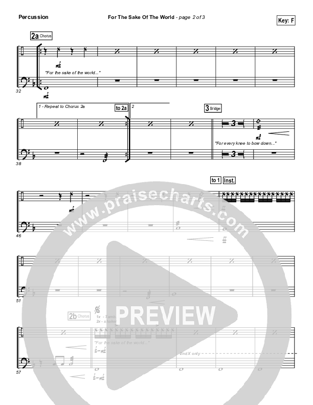 For The Sake Of The World Percussion (Bethel Music)