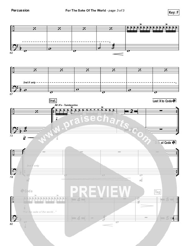 For The Sake Of The World Percussion (Bethel Music)