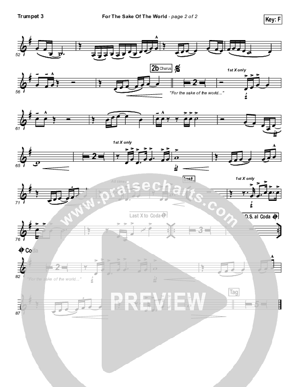 For The Sake Of The World Trumpet 3 (Bethel Music)