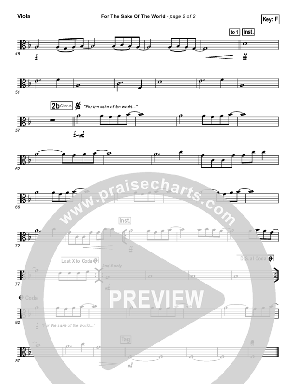 For The Sake Of The World Viola (Bethel Music)