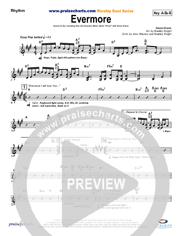 Evermore Rhythm Chart (Geron Davis)