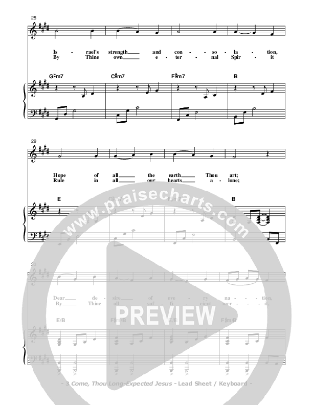 Come Thou Long-Expected Jesus Lead & Piano (Don Chapman)