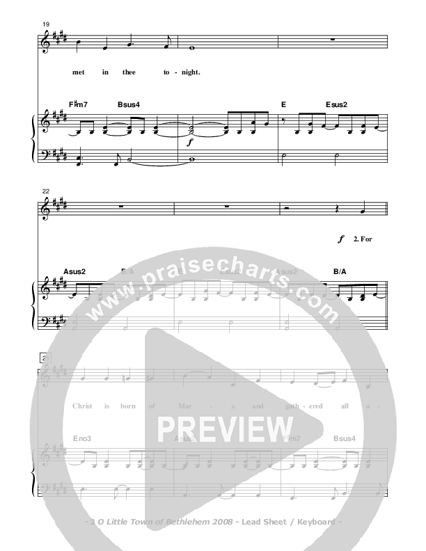 O Little Town Of Bethlehem Piano/Vocal (Don Chapman)