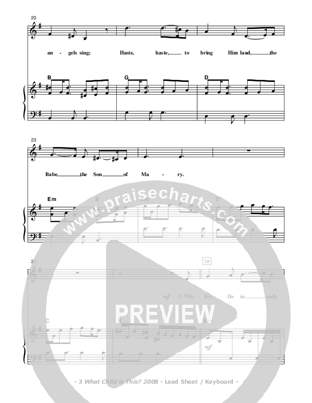 What Child Is This Lead & Piano (Don Chapman)