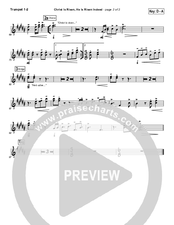Christ Is Risen He Is Risen Indeed Trumpet 1,2 (Keith & Kristyn Getty)