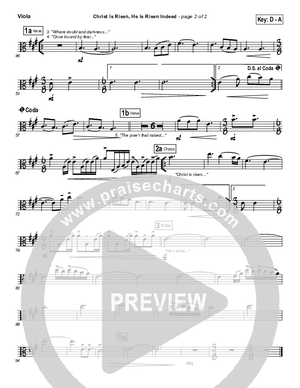 Christ Is Risen He Is Risen Indeed Viola (Keith & Kristyn Getty)