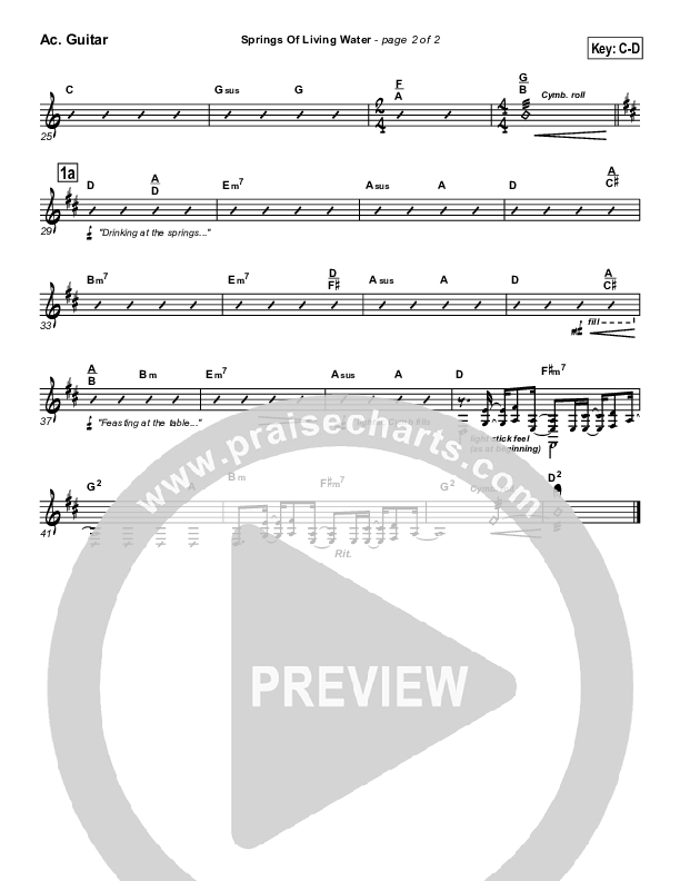 Springs Of Living Water Acoustic Guitar (Geron Davis)