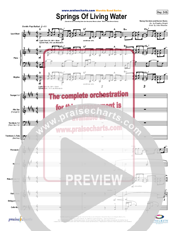 Springs Of Living Water Conductor's Score (Geron Davis)