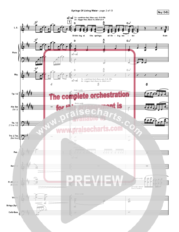 Springs Of Living Water Conductor's Score (Geron Davis)