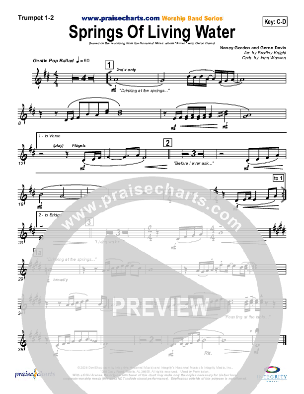 Springs Of Living Water Trumpet 1,2 (Geron Davis)