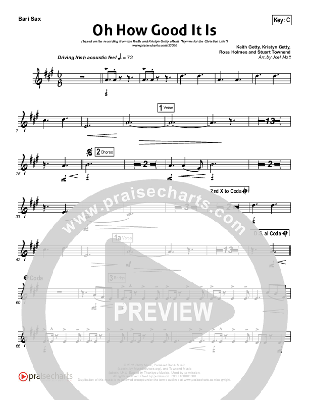 Oh How Good It Is Bari Sax (Keith & Kristyn Getty)