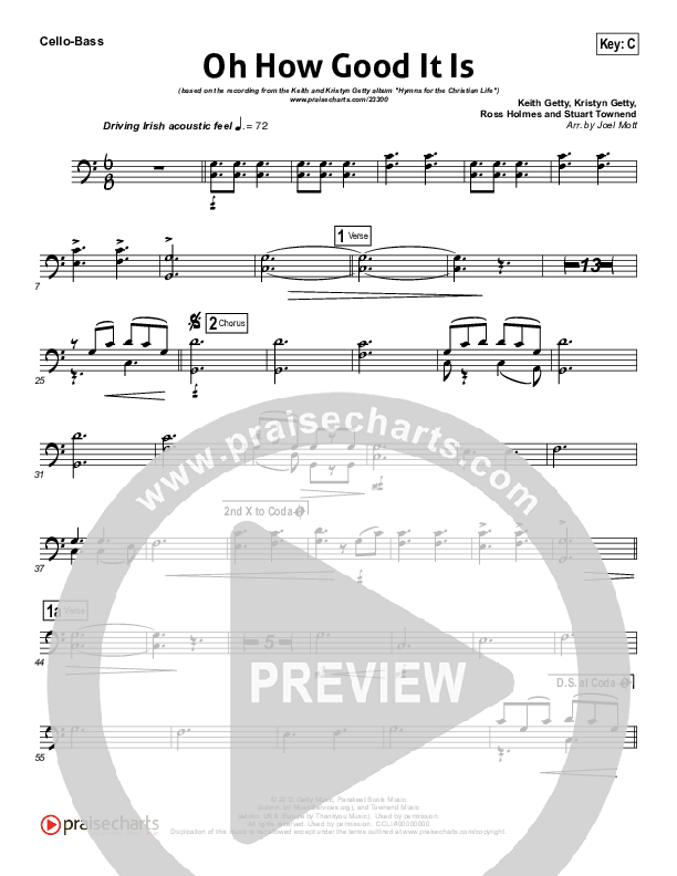 Oh How Good It Is Cello/Bass (Keith & Kristyn Getty)