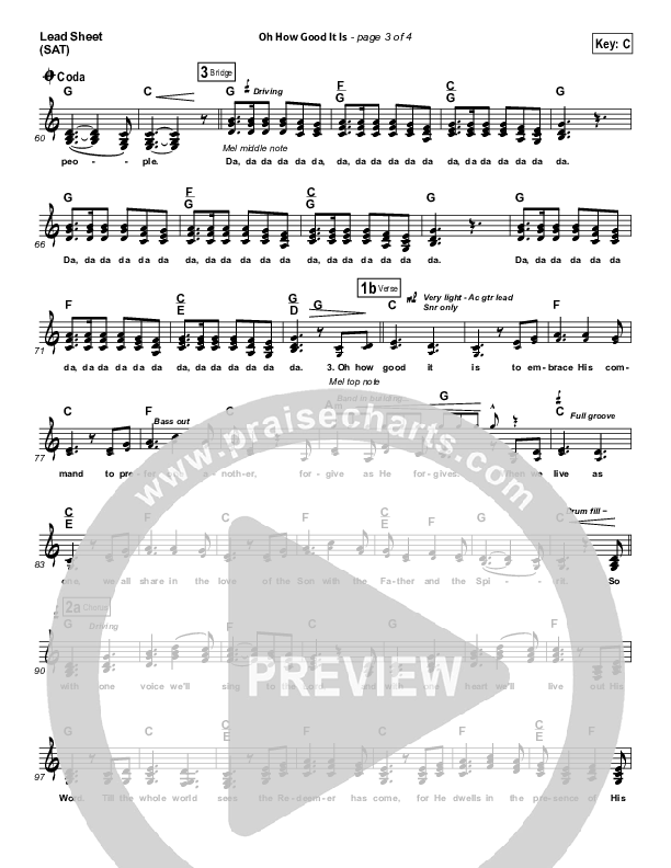 Oh How Good It Is Lead Sheet (SAT) (Keith & Kristyn Getty)