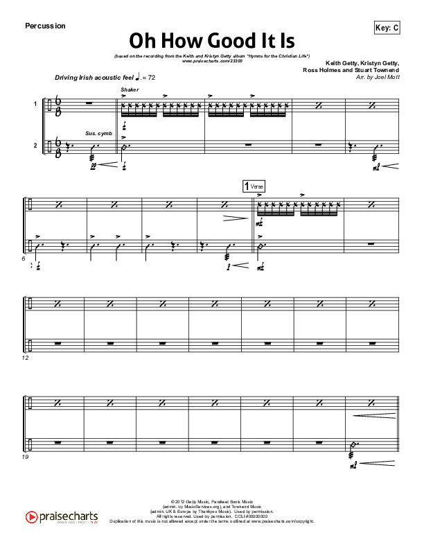 Oh How Good It Is Percussion (Keith & Kristyn Getty)