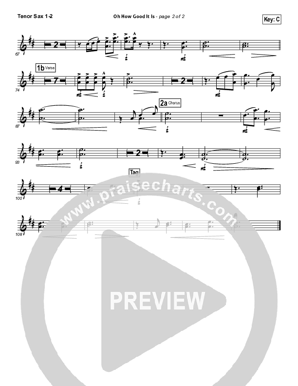 Oh How Good It Is Tenor Sax 1/2 (Keith & Kristyn Getty)