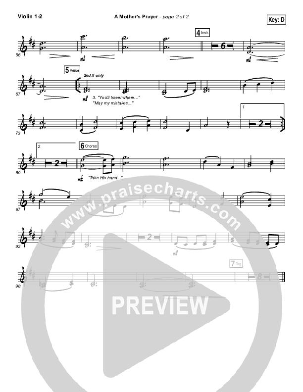 A Mother's Prayer Violin 1/2 (Moya Brennan / Keith & Kristyn Getty)