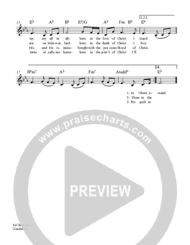 In Christ Alone Lead Sheet (SAT) (Alison Krauss / Keith & Kristyn Getty)