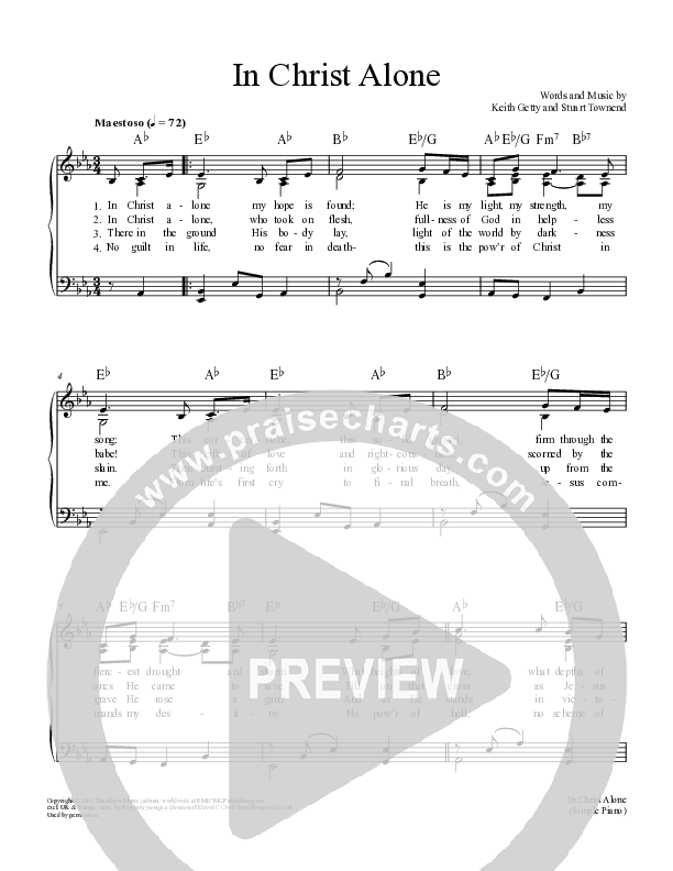 In Christ Alone Piano/Vocal (SATB) (Alison Krauss / Keith & Kristyn Getty)