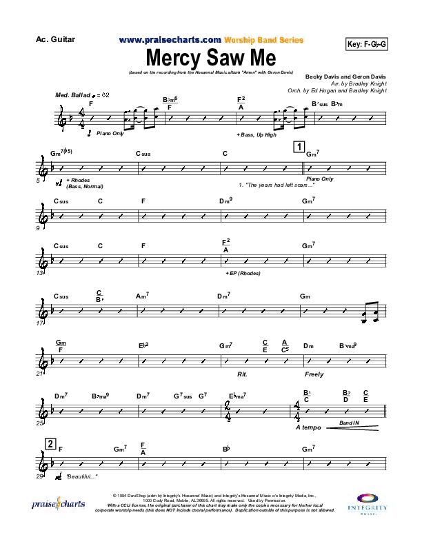 Mercy Saw Me Acoustic Guitar (Geron Davis)