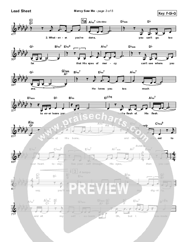 Mercy Saw Me Lead Sheet (SAT) (Geron Davis)