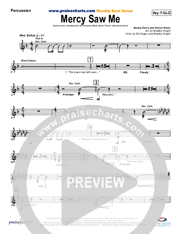 Mercy Saw Me Percussion (Geron Davis)