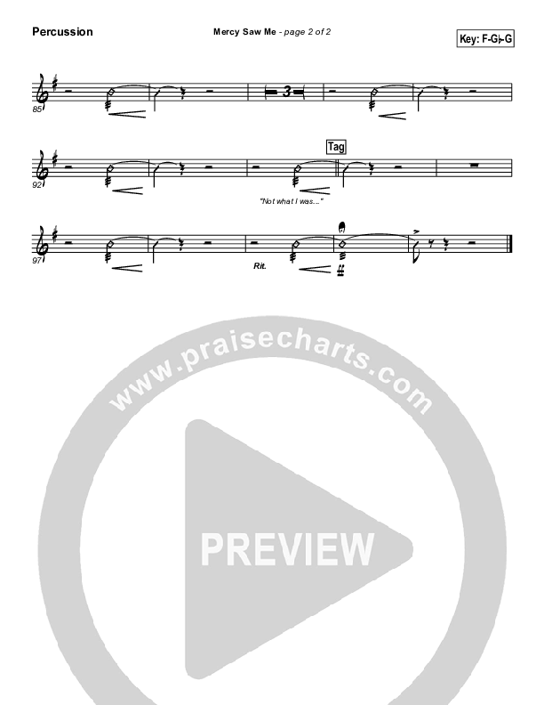 Mercy Saw Me Percussion (Geron Davis)