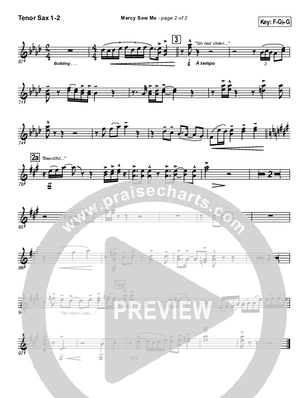 Mercy Saw Me Tenor Sax 1/2 (Geron Davis)