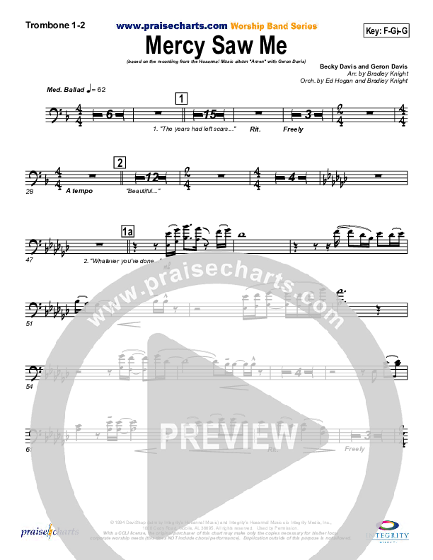 Mercy Saw Me Trombone 1/2 (Geron Davis)