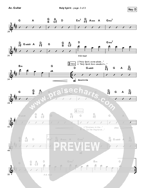 Holy Spirit Living Breath Of God Acoustic Guitar (Keith & Kristyn Getty)