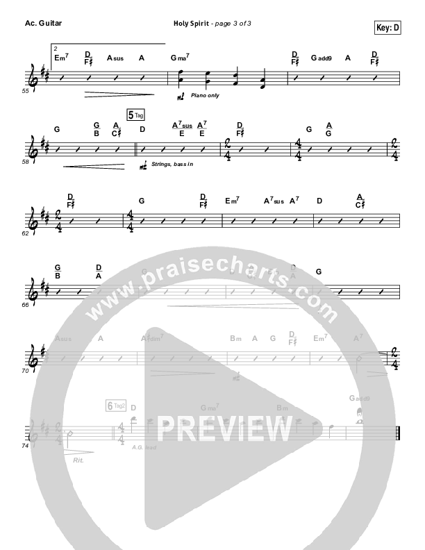 Holy Spirit Living Breath Of God Acoustic Guitar (Keith & Kristyn Getty)