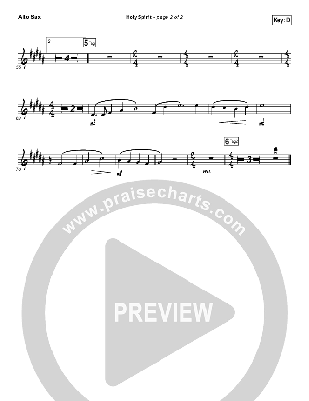 Holy Spirit Living Breath Of God Alto Sax (Keith & Kristyn Getty)